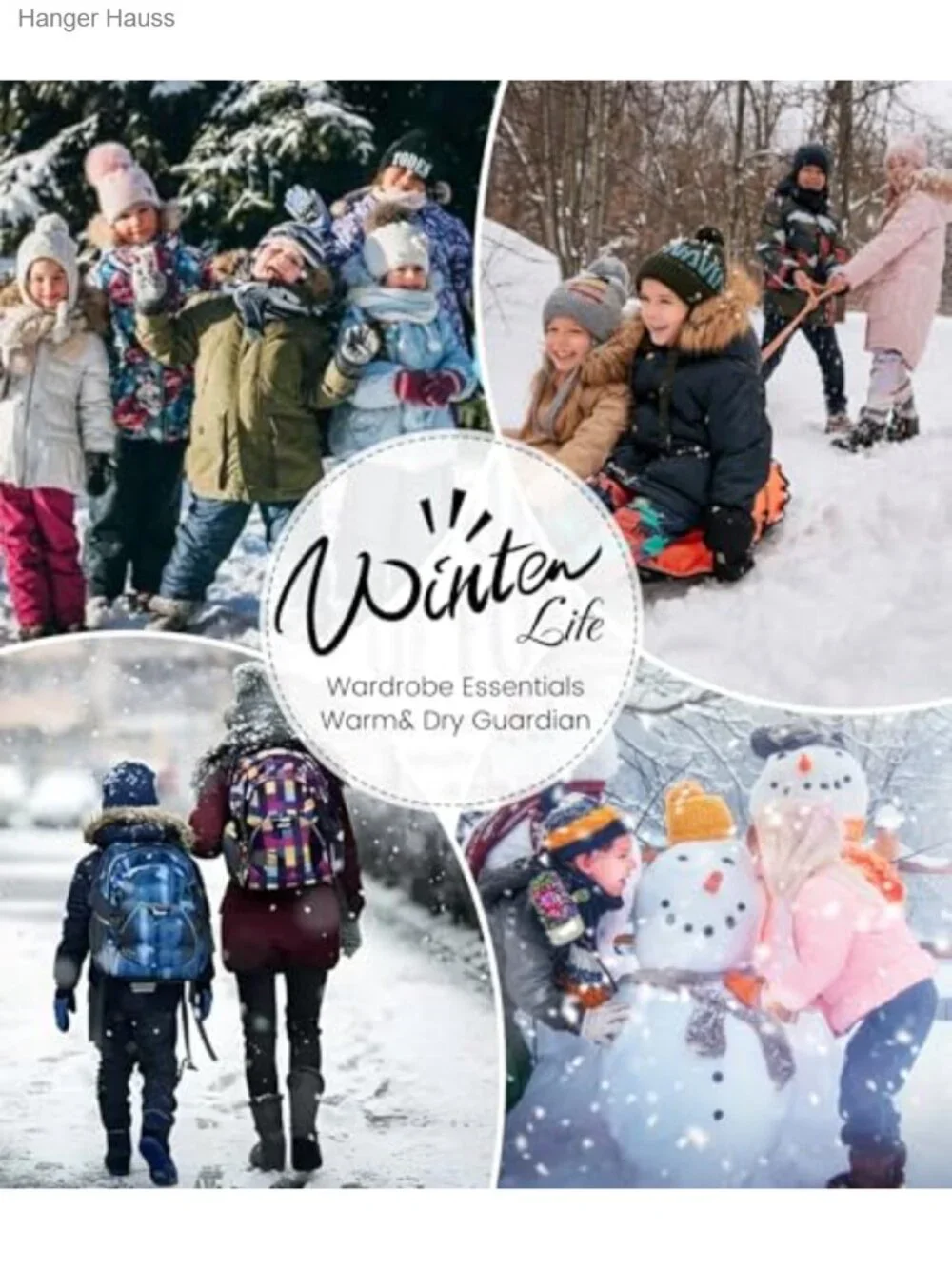 Girls' Winter Puffer Jacket with Hood, Fleece Lined, Windproof, Machine Washable